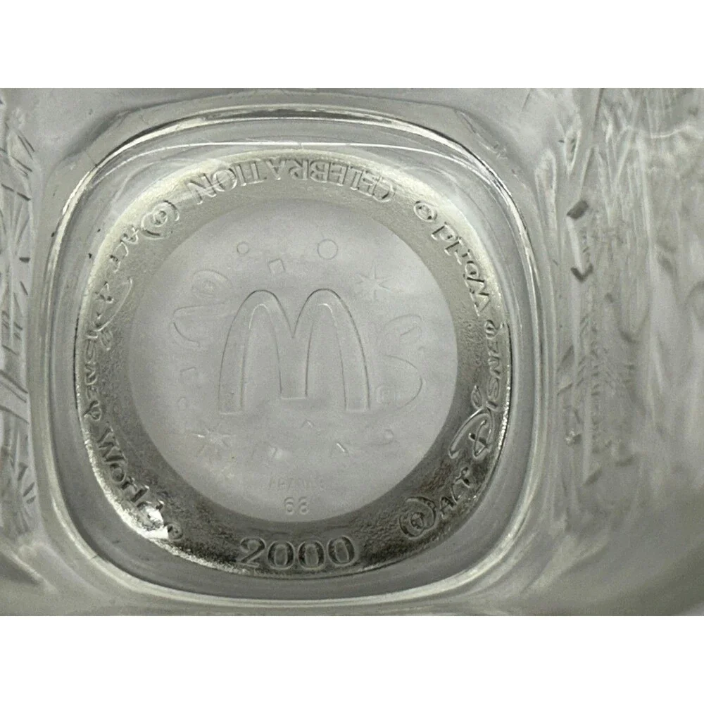 2000 Mickey Mouse Walt Disney Millenium Celebration McDonald's Glasses Set Of 2